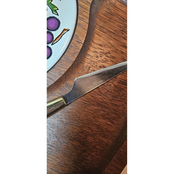 Vintage Gail Craft 70's Wood Cutting Board/Serving/Cheese Tray Attached Knife - Picture 4 of 5